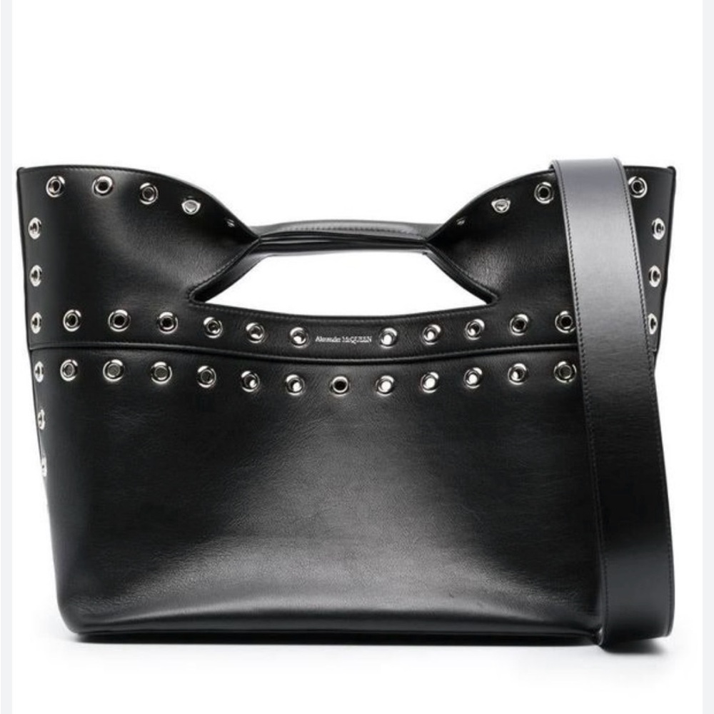 Alexander McQueen small Wow Black Leather Tote with Silver Hardware - Picture 2 of 5